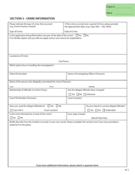 Crime Victim Assistance Program Witness Application - British Columbia, Canada, Page 4