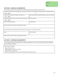 Crime Victim Assistance Program Witness Application - British Columbia, Canada, Page 5
