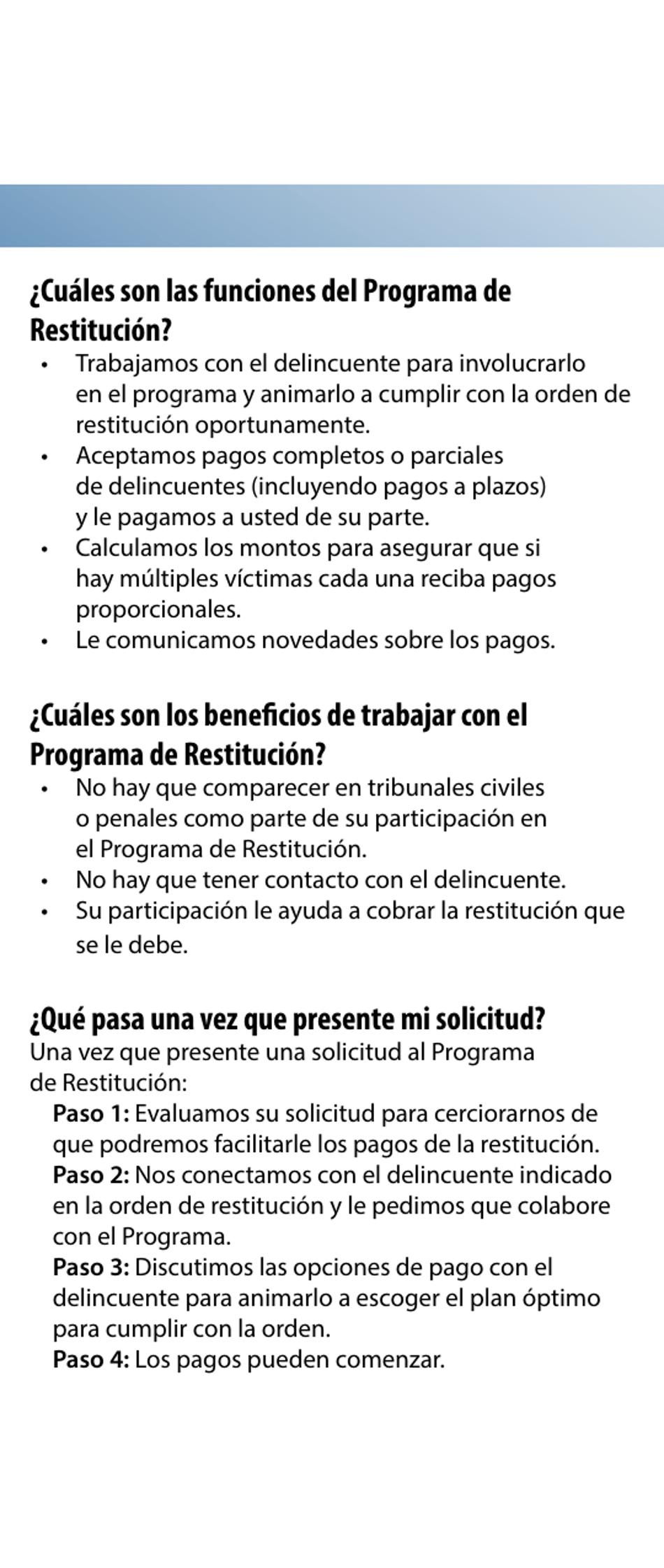 Restitution Program Application Form for Victims - British Columbia, Canada (English / Spanish), Page 3