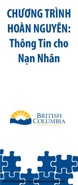 Restitution Program Application Form for Victims - British Columbia, Canada (English/Vietnamese)