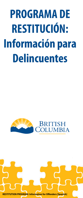 Restitution Program Application Form - British Columbia, Canada (English/Spanish)
