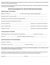 Restitution Program Application Form - British Columbia, Canada (English/Vietnamese), Page 6