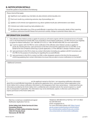 Notification Application Form - Victim Safety Unit - British Columbia, Canada (English/French), Page 4