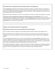 Instructions for Form 11313E-A Adoption Information Disclosure Application to Register or Withdraw a No Contact Notice - Adopted Person - Ontario, Canada, Page 3