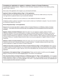 Instructions for Form 11314E Adoption Information Disclosure Application to Register or Withdraw a Notice of Contact Preference - Adopted Person - Ontario, Canada, Page 2