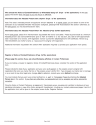 Form 11314E-B Birth Parent&#039;s Guide for Completing and Submitting an Application to Register or Withdraw a Notice of Contact Preference Under the Vital Statistics Act - Ontario, Canada, Page 3
