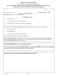 Form 11313 Adoption Information Disclosure Application to Register or Withdraw a No Contact Notice - Ontario, Canada, Page 3