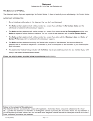 Form 11313 Adoption Information Disclosure Application to Register or Withdraw a No Contact Notice - Ontario, Canada, Page 4