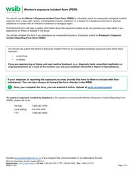Form 3958A &quot;Worker's Exposure Incident Form (Peir)&quot; - Ontario, Canada