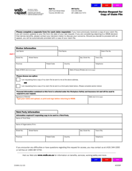 Document preview: Form 2144A Worker Request for Copy of Claim File - Ontario, Canada