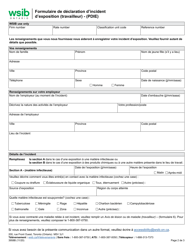 Forme 3958B Formulaire De Declaration D&#039;incident D&#039;exposition (Travailleur) - (Pdie) - Ontario, Canada (French), Page 2