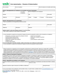Forme 1824B &quot;Avis Dautorisation - Dossiers D'indemnisation&quot; - Ontario, Canada (French)