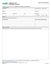 Form 3363A Objecting Form (Employer Account) - Ontario, Canada, Page 2