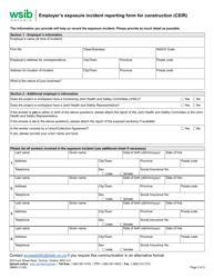 Form 3886A Employer&#039;s Exposure Incident Reporting Form for Construction (Ceir) - Ontario, Canada, Page 2