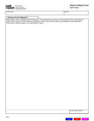 Form 2399A Intent to Object Form - Ontario, Canada, Page 2