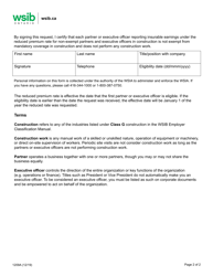 Form 1209A Application for Reduced Premium Rate for Non - Exempt Partners and Executive Officers in Construction - Ontario, Canada, Page 2