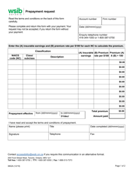 Document preview: Form 3602A Prepayment Request - Ontario, Canada