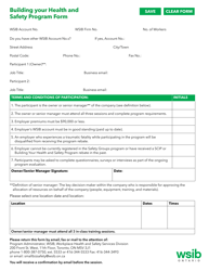 Document preview: Building Your Health and Safety Program Application Form - Ontario, Canada
