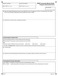 Form 0201A Wsib Community Mental Health Program Assessment Form - Ontario, Canada, Page 3