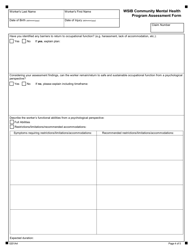 Form 0201A Wsib Community Mental Health Program Assessment Form - Ontario, Canada, Page 4
