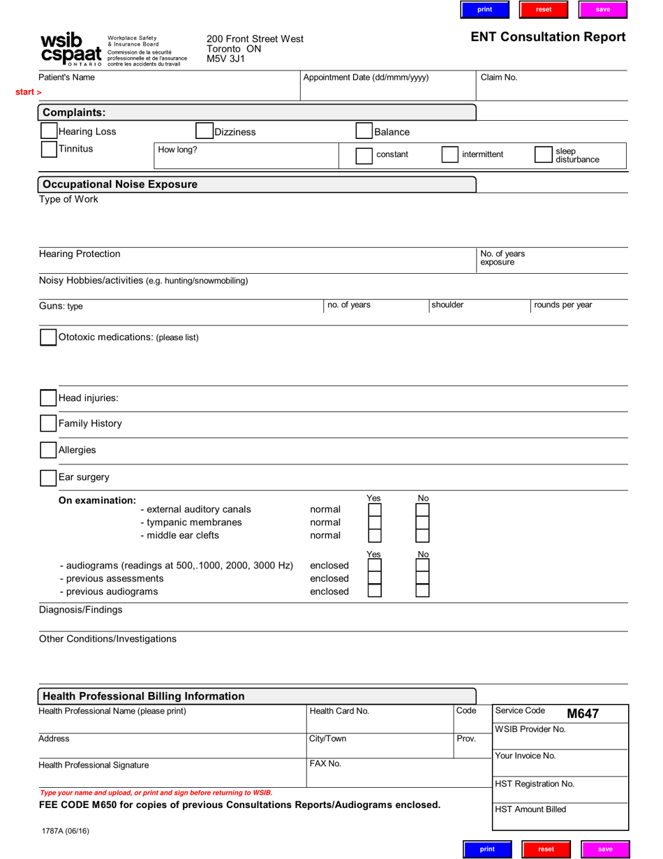 Form 1787A Fill Out, Sign Online and Download Fillable PDF, Ontario