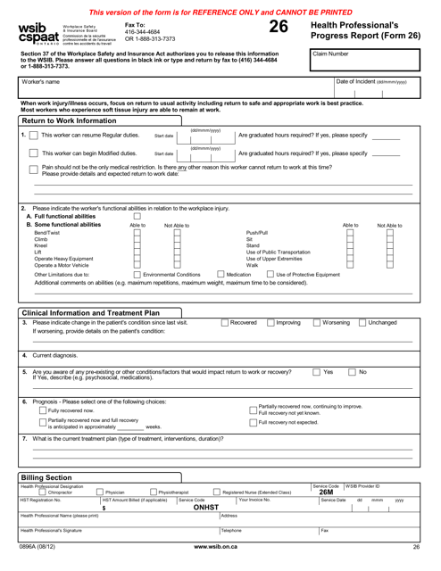 Form 26 (0896A)  Printable Pdf