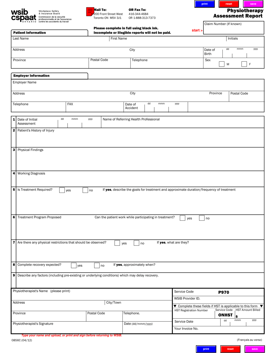 Form 0856C - Fill Out, Sign Online and Download Fillable PDF, Ontario ...