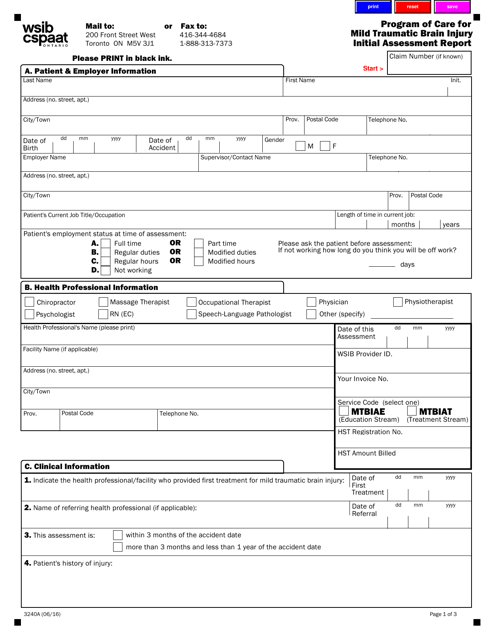 Form 3240A  Printable Pdf