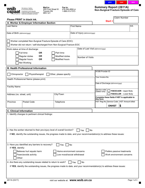 Form 2611A  Printable Pdf