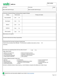 Form 10394A Mild Traumatic Brain Injury Program of Care (Mtbi Poc) Supplementary Report - Ontario, Canada, Page 2
