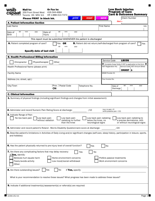 Form 3239A  Printable Pdf