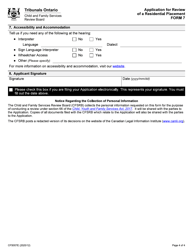 Form 7 (CFS007E) Application for Review of a Residential Placement - Ontario, Canada, Page 4