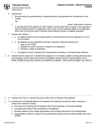 Form 8 Litigation Guardian - Mental Incapacity - Ontario, Canada, Page 3