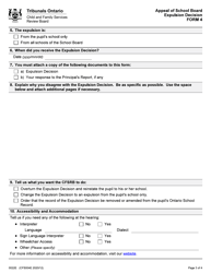 Form 4 (CFS004E) Appeal of School Board Expulsion Decision - Ontario, Canada, Page 3