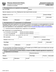 Forme 7 (CFS007F) Demande De Revision D&#039;un Placement En Etablissement - Ontario, Canada (French), Page 2
