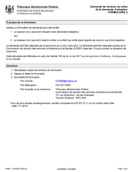 Document preview: Forme 3 (CFS003F) Demande De Revision Du Refus De La Demande D'adoption - Ontario, Canada (French)