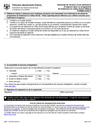 Forme 5 (CFS005F) Demande De Revision D&#039;une Admission D&#039;urgence Dans Un Programme De Traitement En Milieu Ferme (Drau) - Ontario, Canada (French), Page 3