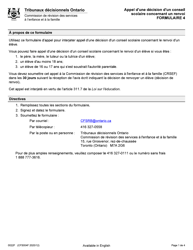 Document preview: Forme 4 (CFS004F) Appel D'une Decision D'un Conseil Scolaire Concernant Un Renvoi - Ontario, Canada (French)