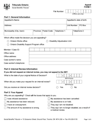 Form 1 Appeal - Ontario, Canada, Page 2