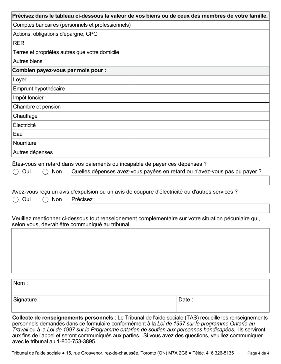 Forme 1 Appel - Ontario, Canada (French), Page 5