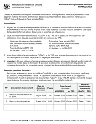 Forme 5 Nouveaux Renseignements Medicaux - Ontario, Canada (French)