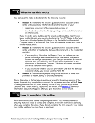 Instructions for Form N5 Notice to End Your Tenancy for Interfering With Others, Damage or Overcrowding - Ontario, Canada, Page 2