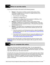 Instructions for Form N6 Notice to End Your Tenancy for Illegal Acts or Misrepresenting Income in a Rent-Geared-To-Income Rental Unit - Ontario, Canada, Page 2