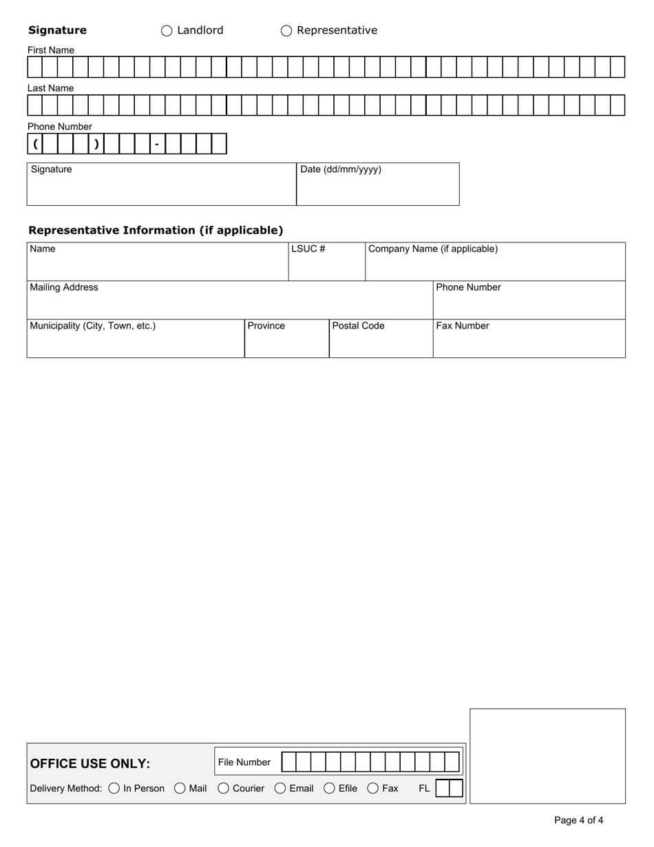 Form N13 Notice to End Your Tenancy Because the Landlord Wants to Demolish the Rental Unit, Repair It or Convert It to Another Use - Ontario, Canada, Page 4