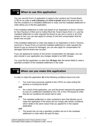 Instructions for Form L4 Landlord&#039;s Application to End a Tenancy and Evict a Tenant - Tenant Failed to Meet Conditions of a Settlement or Order - Ontario, Canada, Page 2