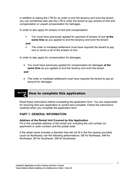 Instructions for Form L4 Landlord&#039;s Application to End a Tenancy and Evict a Tenant - Tenant Failed to Meet Conditions of a Settlement or Order - Ontario, Canada, Page 3