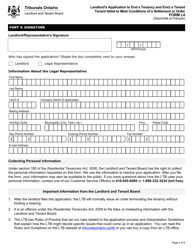 Form L4 Landlord&#039;s Application to End a Tenancy and Evict a Tenant - Tenant Failed to Meet Conditions of a Settlement or Order - Ontario, Canada, Page 5