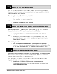 Instructions for Form L7 Application to Transfer a Care Home Tenant - Ontario, Canada, Page 2