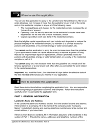 Instructions for Form L5 Application for a Rent Increase Above the Guideline - Ontario, Canada, Page 2