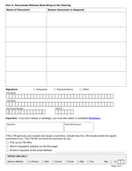 Request for the Ltb to Issue a Summons - Ontario, Canada, Page 3